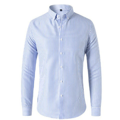 Chemise homme manches longues rayures col