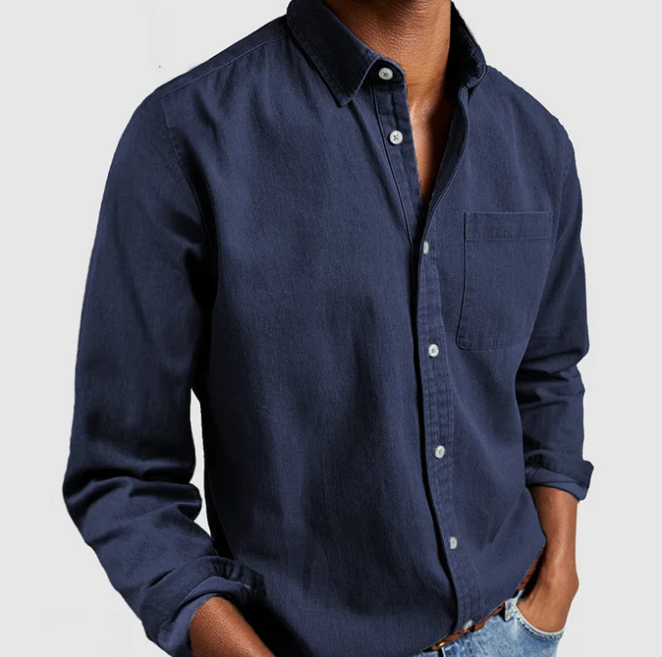 Lässiges Herren-Hemd mit Kragen Langarm - IdealeKleiden