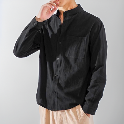 Chemise confortable à manches longues pour homme, légère