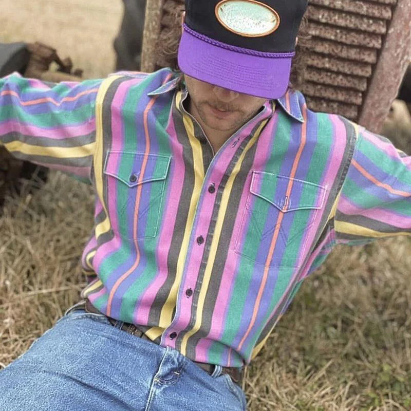 Polo rétro rayé pour homme