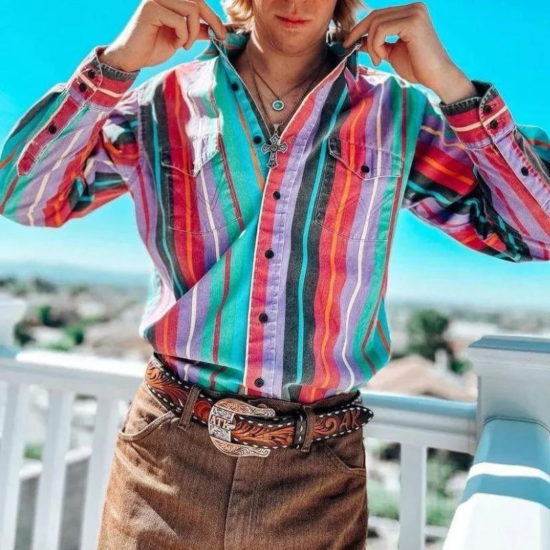Polo rétro rayé pour homme