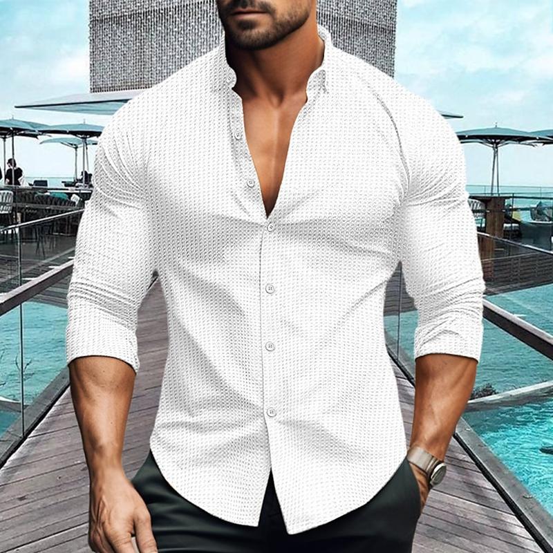 Polo homme slim fit manches longues