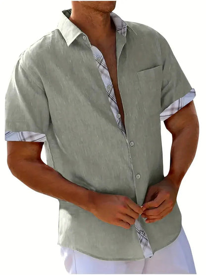 Chemise homme manches courtes avec poche poitrine