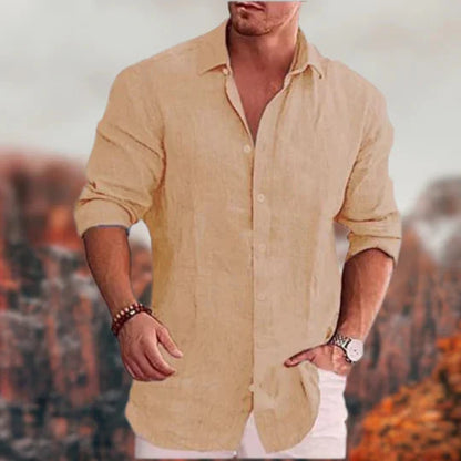 Chemise en lin homme manches longues Design élégant
