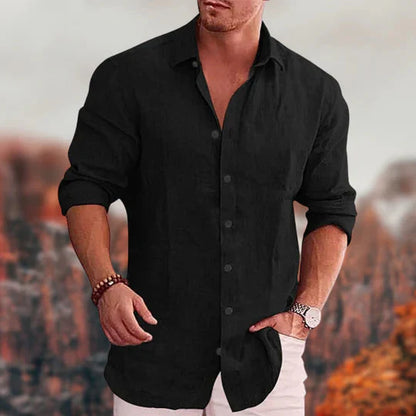 Chemise en lin homme manches longues Design élégant
