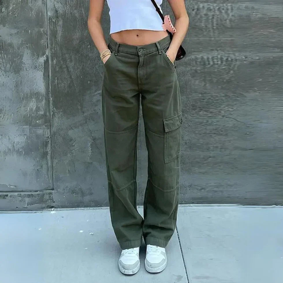 Bequeme Damen Cargohose Casual Style - IdealeKleiden
