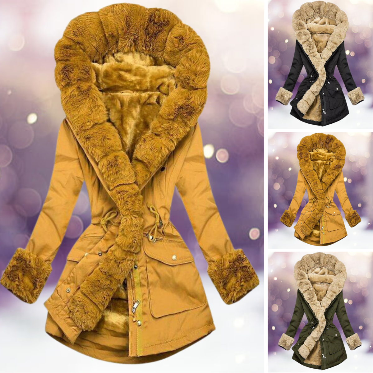 Damen Winterparka Warm Elegant - IdealeKleiden
