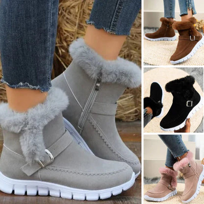 Berna - Coole Kurzstiefeletten Wildleder Plüsch - IdealeKleiden