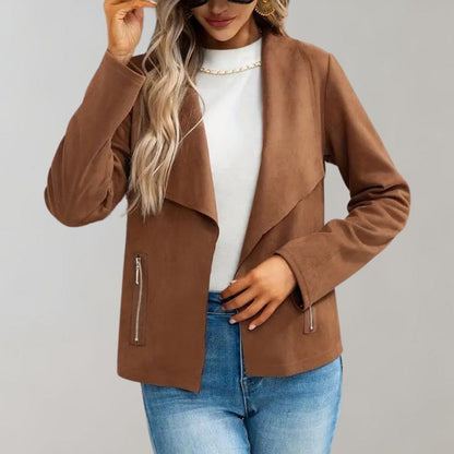 Blouson en daim orphelin chic d'automne pour femmes