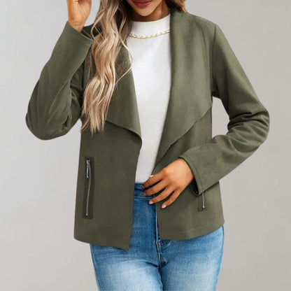 Blouson en daim orphelin chic d'automne pour femmes
