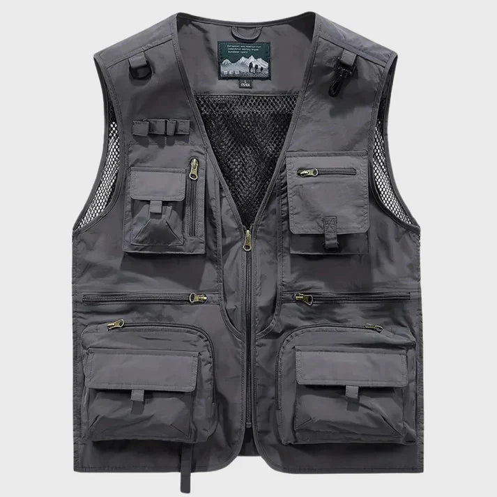 Gilet cargo homme respirant multipoches