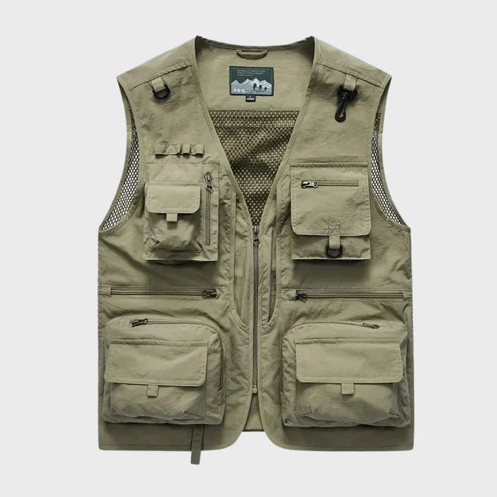 Gilet cargo homme respirant multipoches