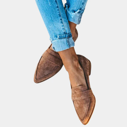 Mocassins pour femmes en daim marron