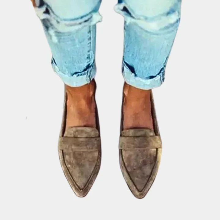 Mocassins pour femmes en daim marron