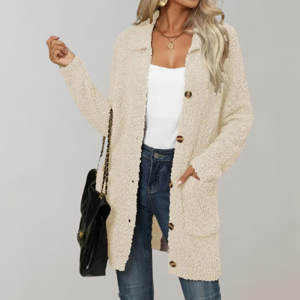 Damen Cardigan Bequem Elegantes Design - IdealeKleiden