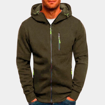 Sweat à capuche slim avec fermeture éclair et poches latérales