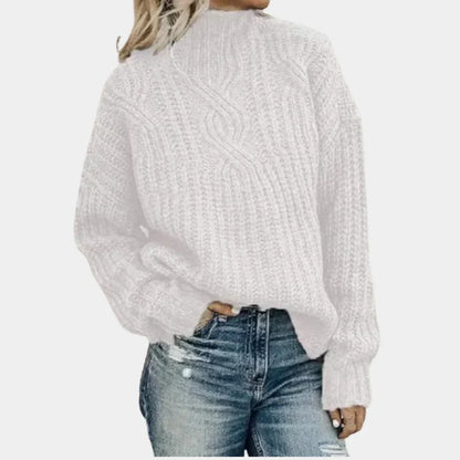 Pull tricoté doux violet pour femme