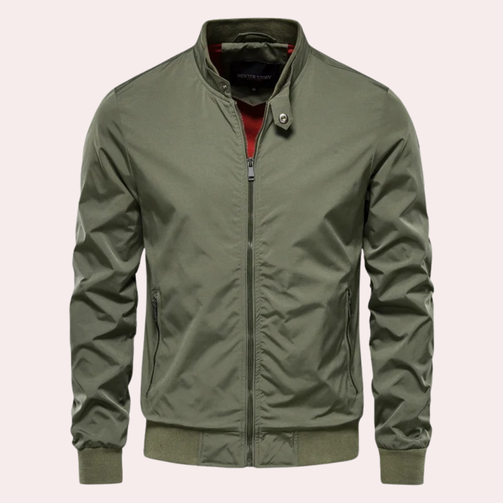 Veste d'été pour homme Col montant Fermeture éclair
