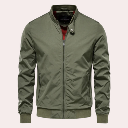 Veste d'été pour homme Col montant Fermeture éclair