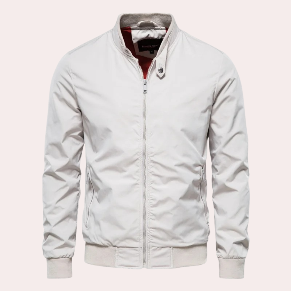 Veste d'été pour homme Col montant Fermeture éclair