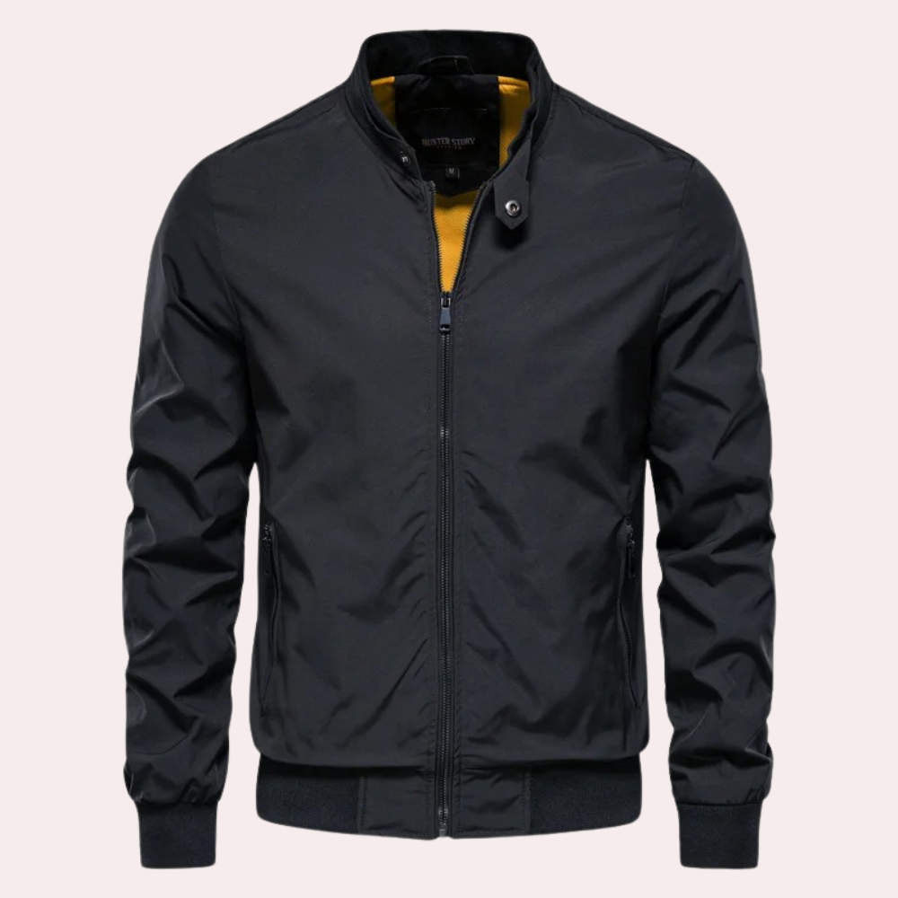 Veste d'été pour homme Col montant Fermeture éclair