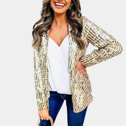 Blazer scintillant femme élégant à sequins
