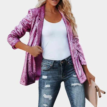 Blazer scintillant femme élégant à sequins
