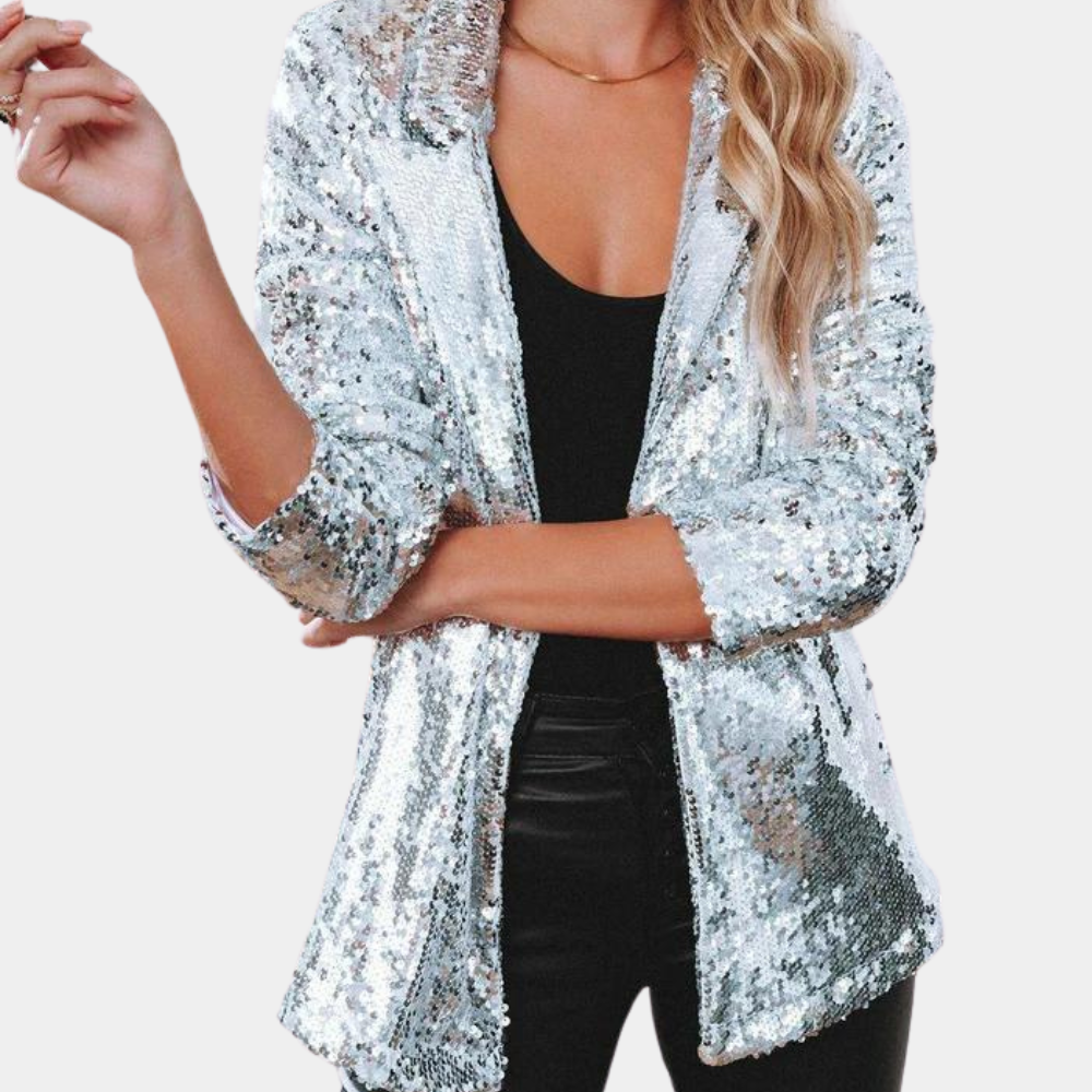 Blazer scintillant femme élégant à sequins