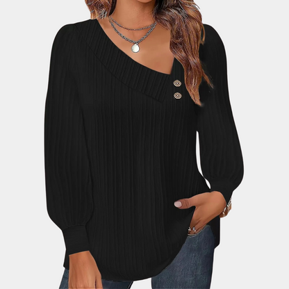 Blouse femme côtelée Confort moderne
