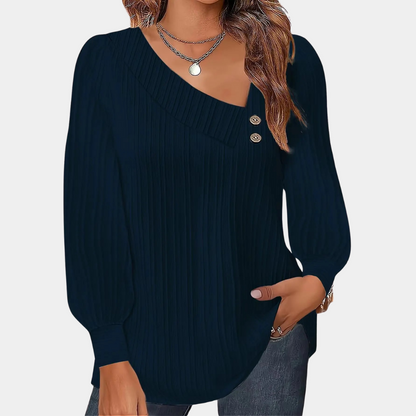 Blouse femme côtelée Confort moderne