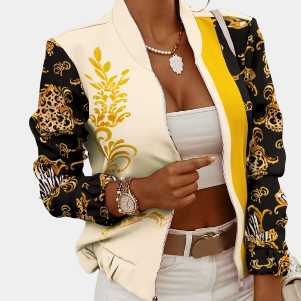 Blouson aviateur imprimé Coupe zippée intégrale