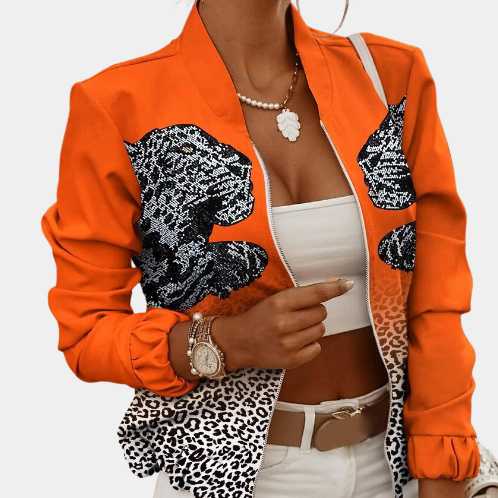 Blouson aviateur imprimé Coupe zippée intégrale