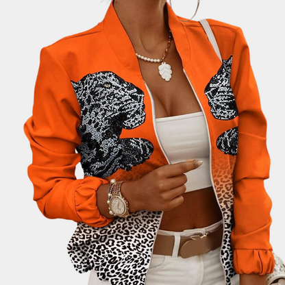 Blouson aviateur imprimé Coupe zippée intégrale