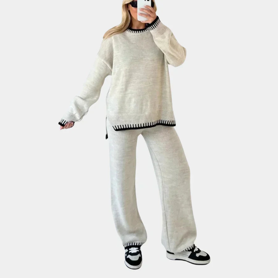 Ensemble élégant en tricot deux pièces pour femme
