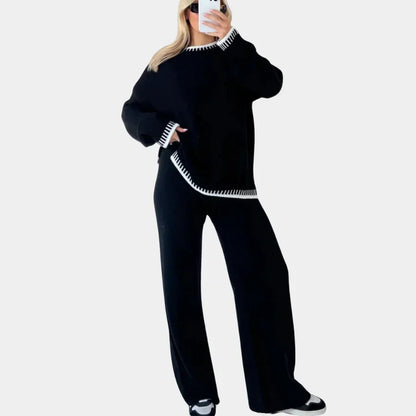 Ensemble élégant en tricot deux pièces pour femme
