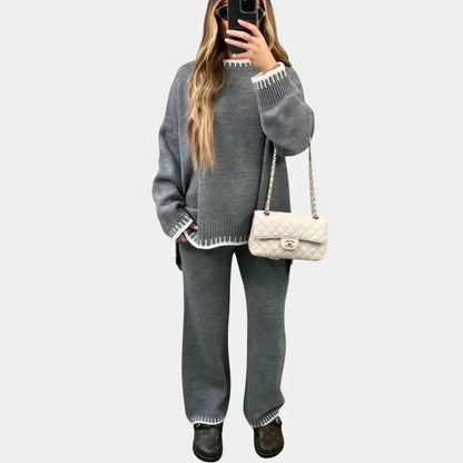 Ensemble élégant en tricot deux pièces pour femme