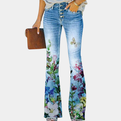 Jeans femme moderne avec boutons stylés