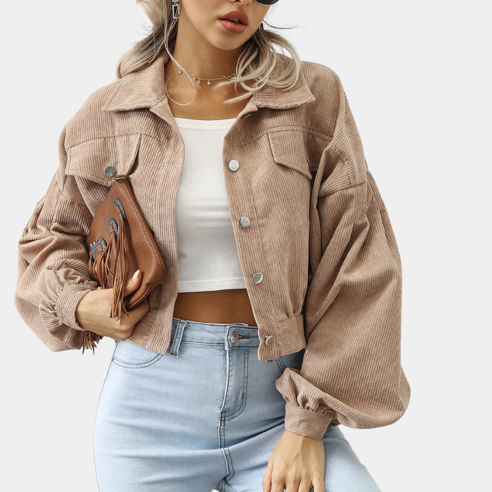 Veste d'automne femme tricot côtelé moderne