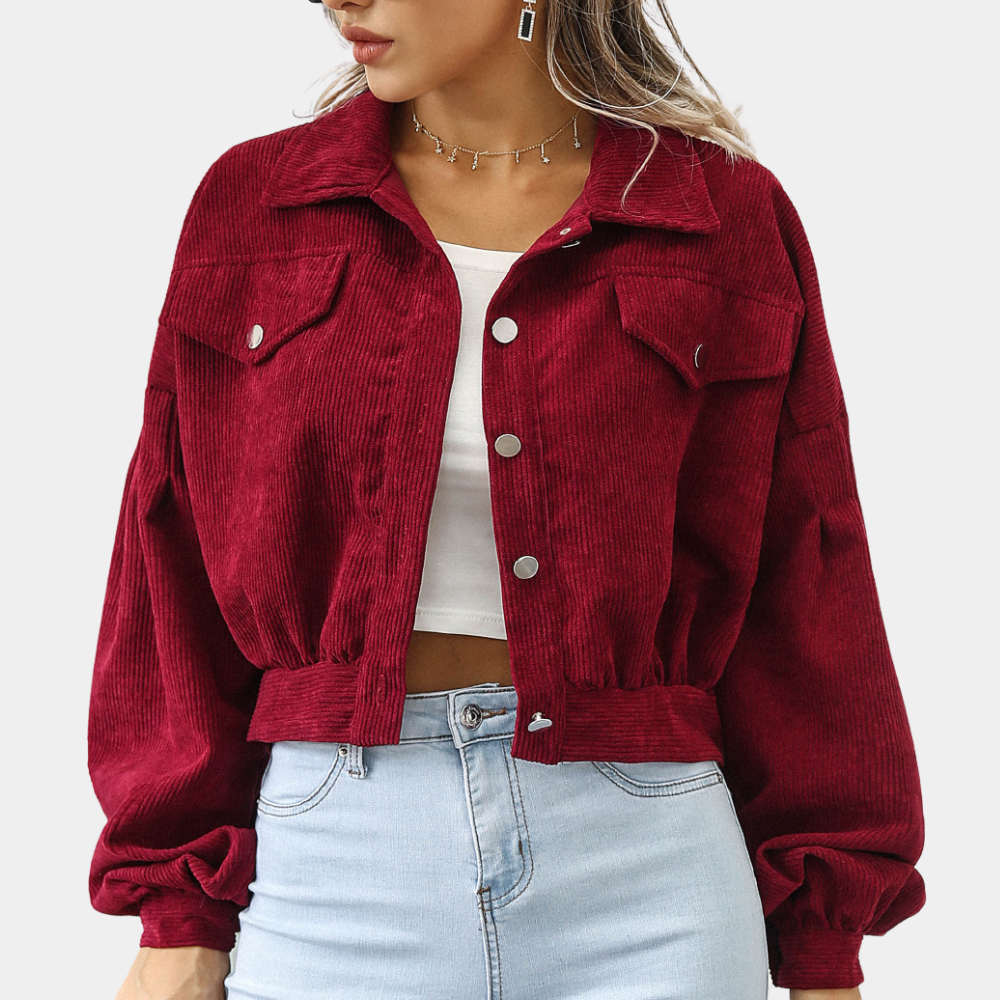 Veste d'automne femme tricot côtelé moderne