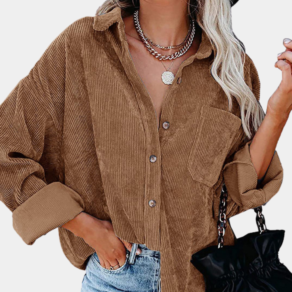 Veste femme automne velours côtelé Tendance