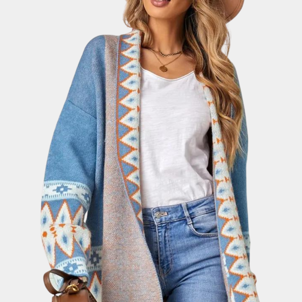 Gilet en maille doux pour femme Style bohème chic