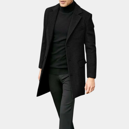 Eleganter Herrenmantel Lang Moderner Stil - IdealeKleiden