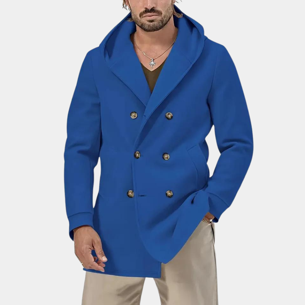 Trench-coat homme élégant à capuche décontracté
