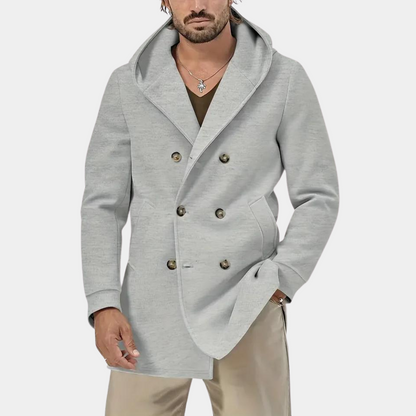 Trench-coat homme élégant à capuche décontracté