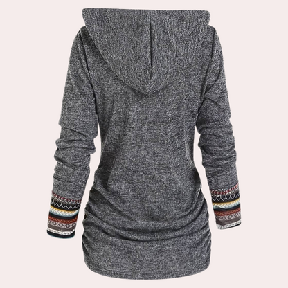 Herbstpullover Frauen Trendy Kapuzenstyle - IdealeKleiden