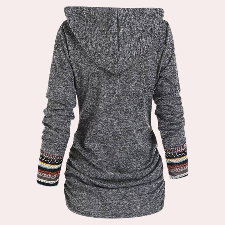 Herbstpullover Frauen Trendy Kapuzenstyle - IdealeKleiden