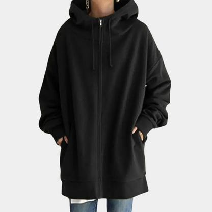 Sweat-shirt à capuche zippé pour femme automne