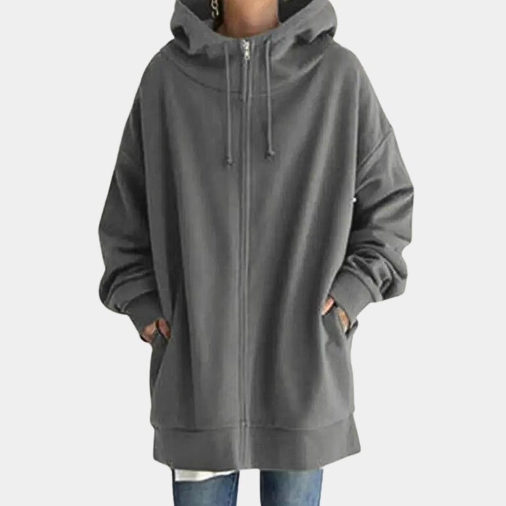 Sweat-shirt à capuche zippé pour femme automne