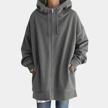 Sweat-shirt à capuche zippé pour femme automne