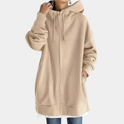 Sweat-shirt à capuche zippé pour femme automne